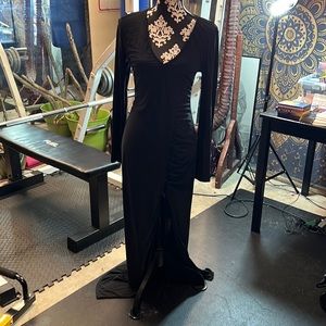 NWT FashionNova Slit Black Dress